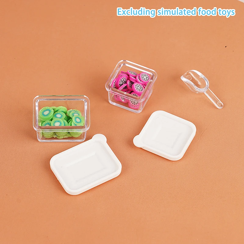 1 Set 1: 12 Playhouse Toys Doll House Cartoon Mini Refrigerator Miniature Food Play Kitchen Scene Pocket Furniture Model