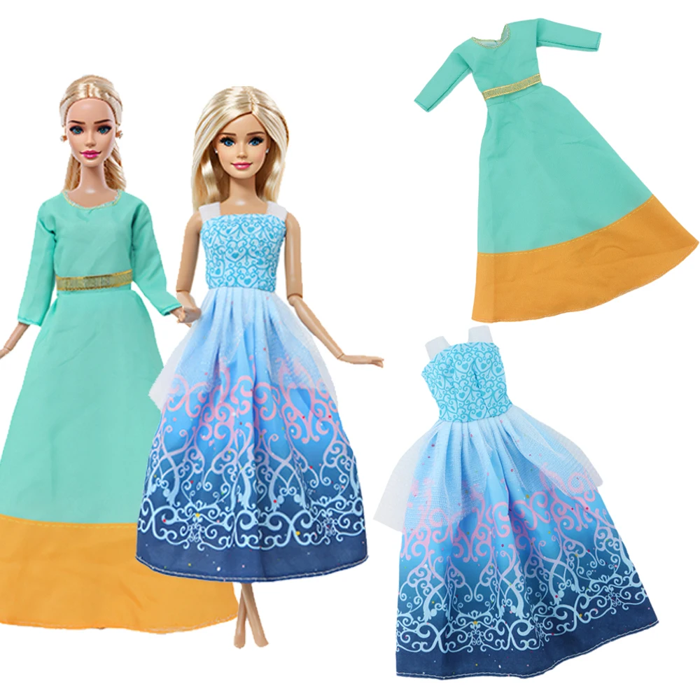 BJDBUS 2 Pcs/Set Princess Dress Gown for 11.5'' Doll 30cm Fairy Tale Party Wear Clothes 1/6 Accessories Kids Handmade Toy Gift