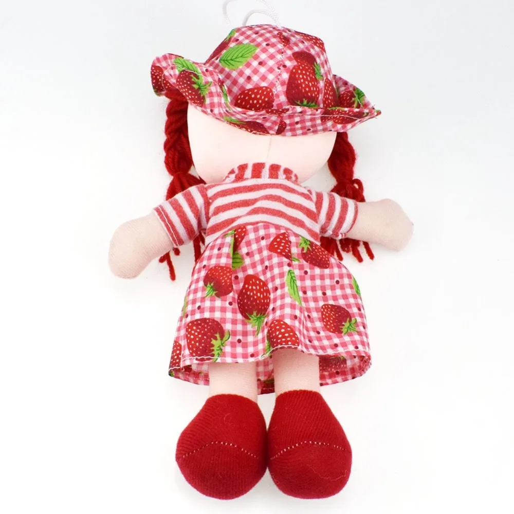 25cm High Quality 25cm Rag Dolls Fruit Skirt Hat Cartoon Baby Sleeping Toy Soft Girls Birthday Christmas Gifts