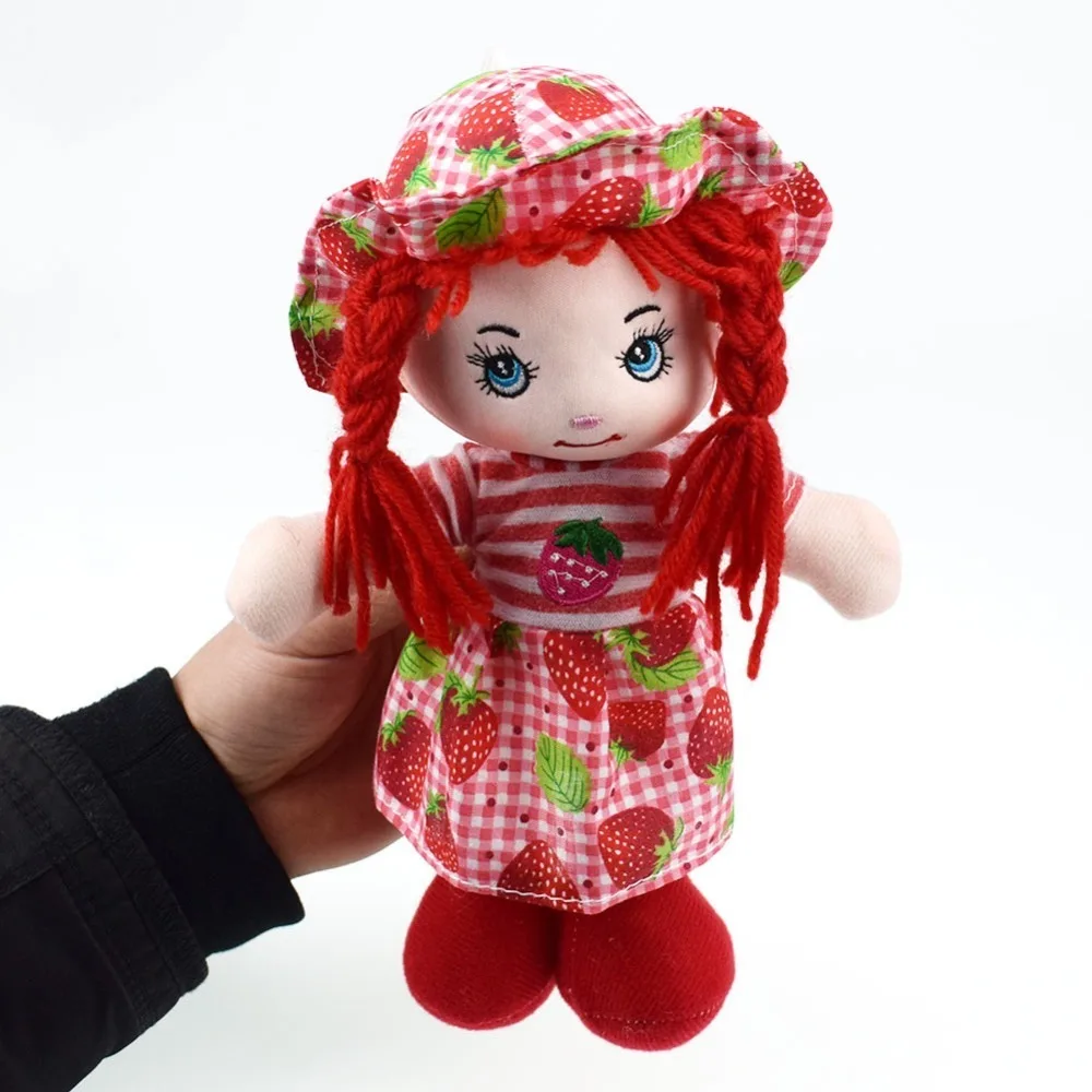 25cm High Quality 25cm Rag Dolls Fruit Skirt Hat Cartoon Baby Sleeping Toy Soft Girls Birthday Christmas Gifts