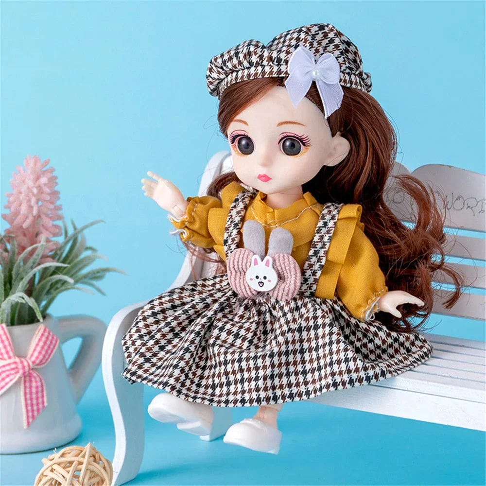 16cm 1/12 Princess Doll BJD DIY Dress Up Doll Toys with Clothes Shoes Movable 13 Joints Cute Sweet Face Girl Gift Child for Kids