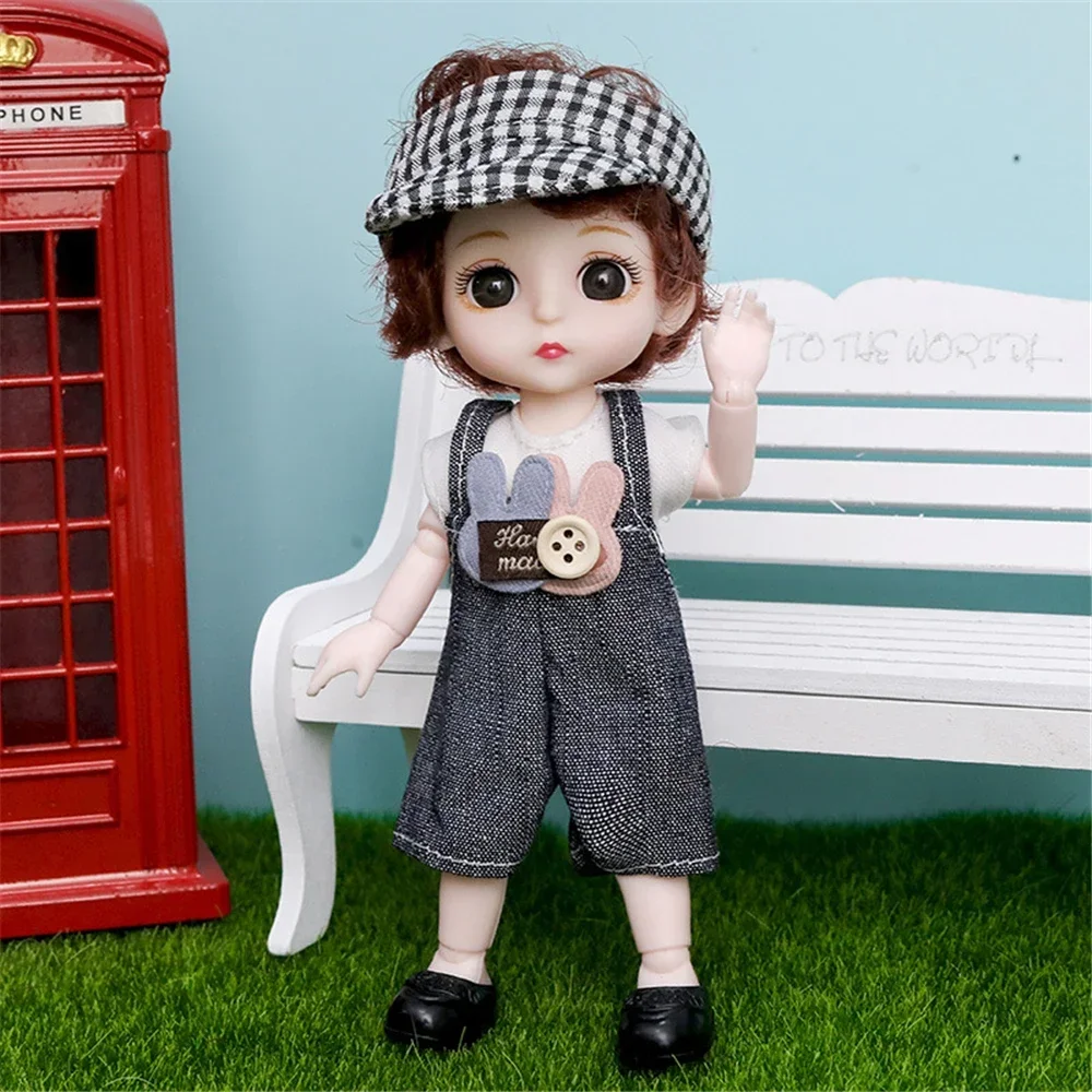 16cm 1/12 Princess Doll BJD DIY Dress Up Doll Toys with Clothes Shoes Movable 13 Joints Cute Sweet Face Girl Gift Child for Kids