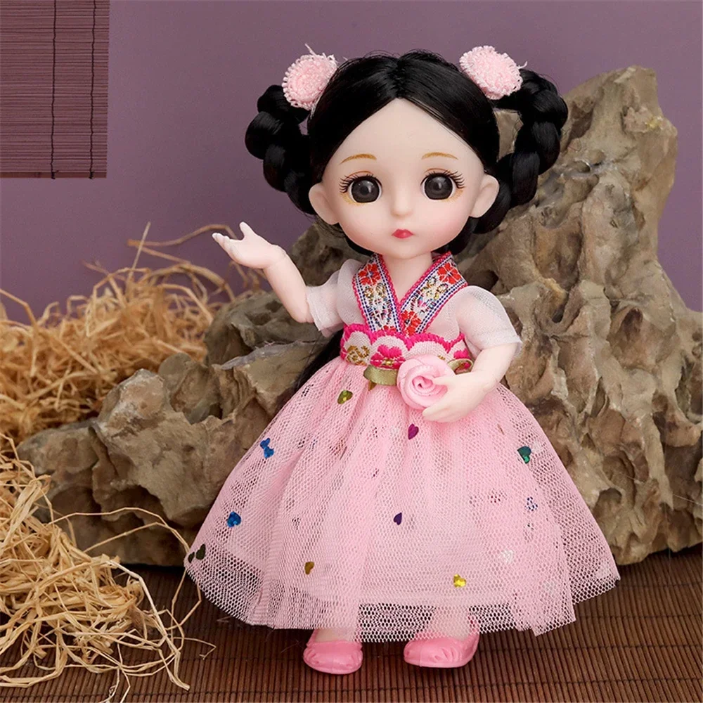 16cm 1/12 Princess Doll BJD DIY Dress Up Doll Toys with Clothes Shoes Movable 13 Joints Cute Sweet Face Girl Gift Child for Kids