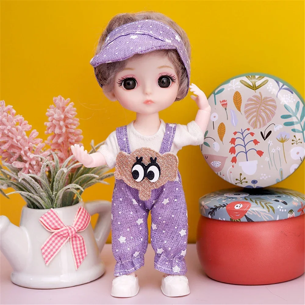 16cm 1/12 Princess Doll BJD DIY Dress Up Doll Toys with Clothes Shoes Movable 13 Joints Cute Sweet Face Girl Gift Child for Kids
