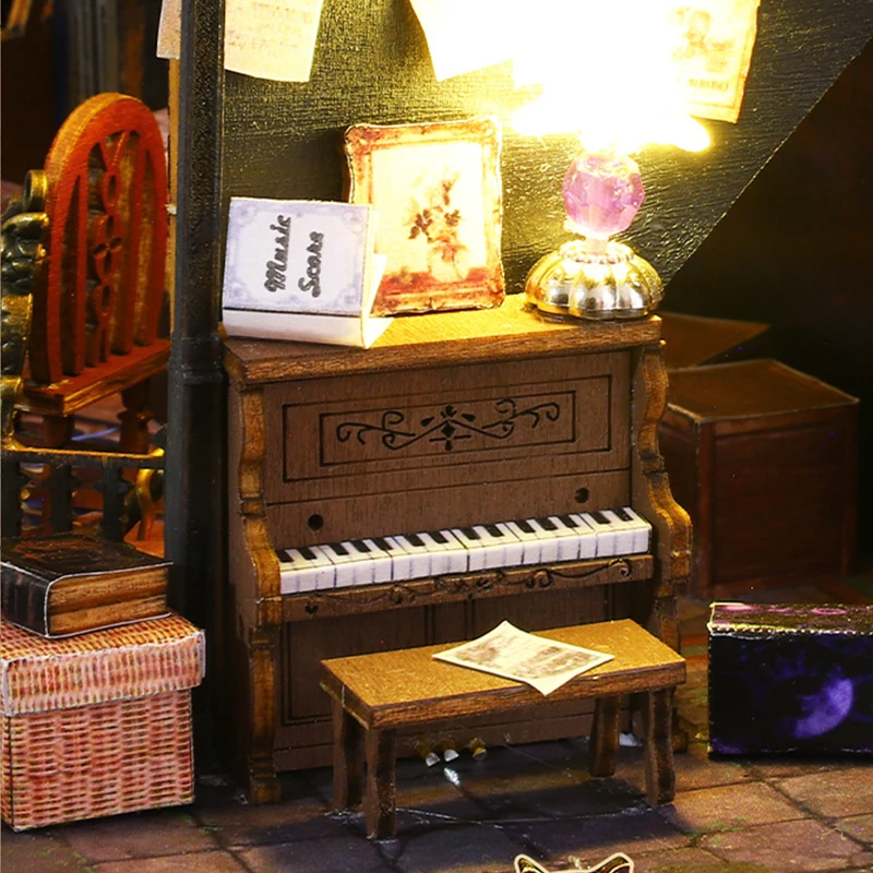 Retro Magic City DIY Wooden Doll Houses Assembled Building Kits With Furniture LED Lights Home Decoration Adult Handmade Gifts