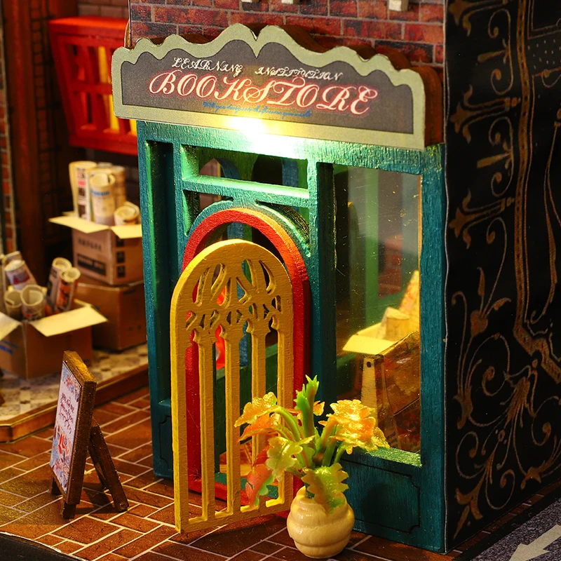 Retro Magic City DIY Wooden Doll Houses Assembled Building Kits With Furniture LED Lights Home Decoration Adult Handmade Gifts