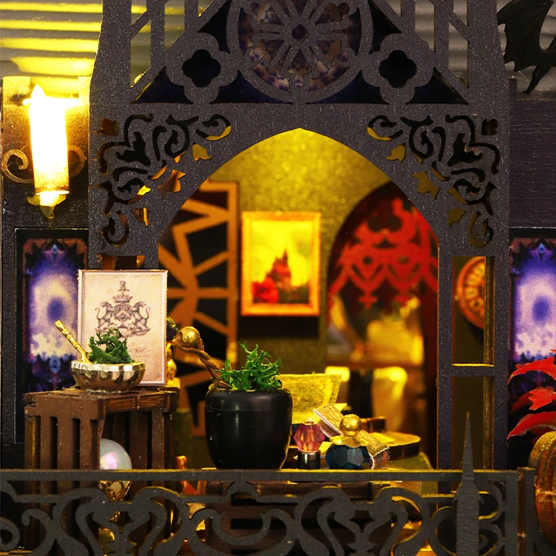 Retro Magic City DIY Wooden Doll Houses Assembled Building Kits With Furniture LED Lights Home Decoration Adult Handmade Gifts