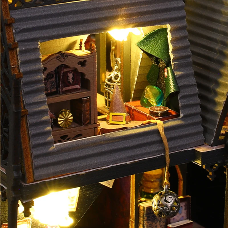 Retro Magic City DIY Wooden Doll Houses Assembled Building Kits With Furniture LED Lights Home Decoration Adult Handmade Gifts
