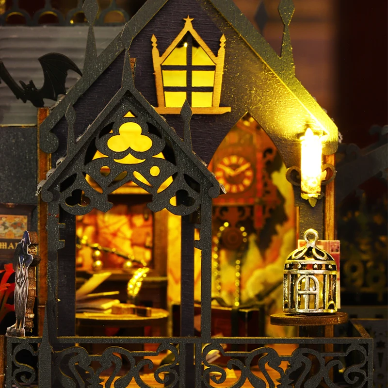 Retro Magic City DIY Wooden Doll Houses Assembled Building Kits With Furniture LED Lights Home Decoration Adult Handmade Gifts