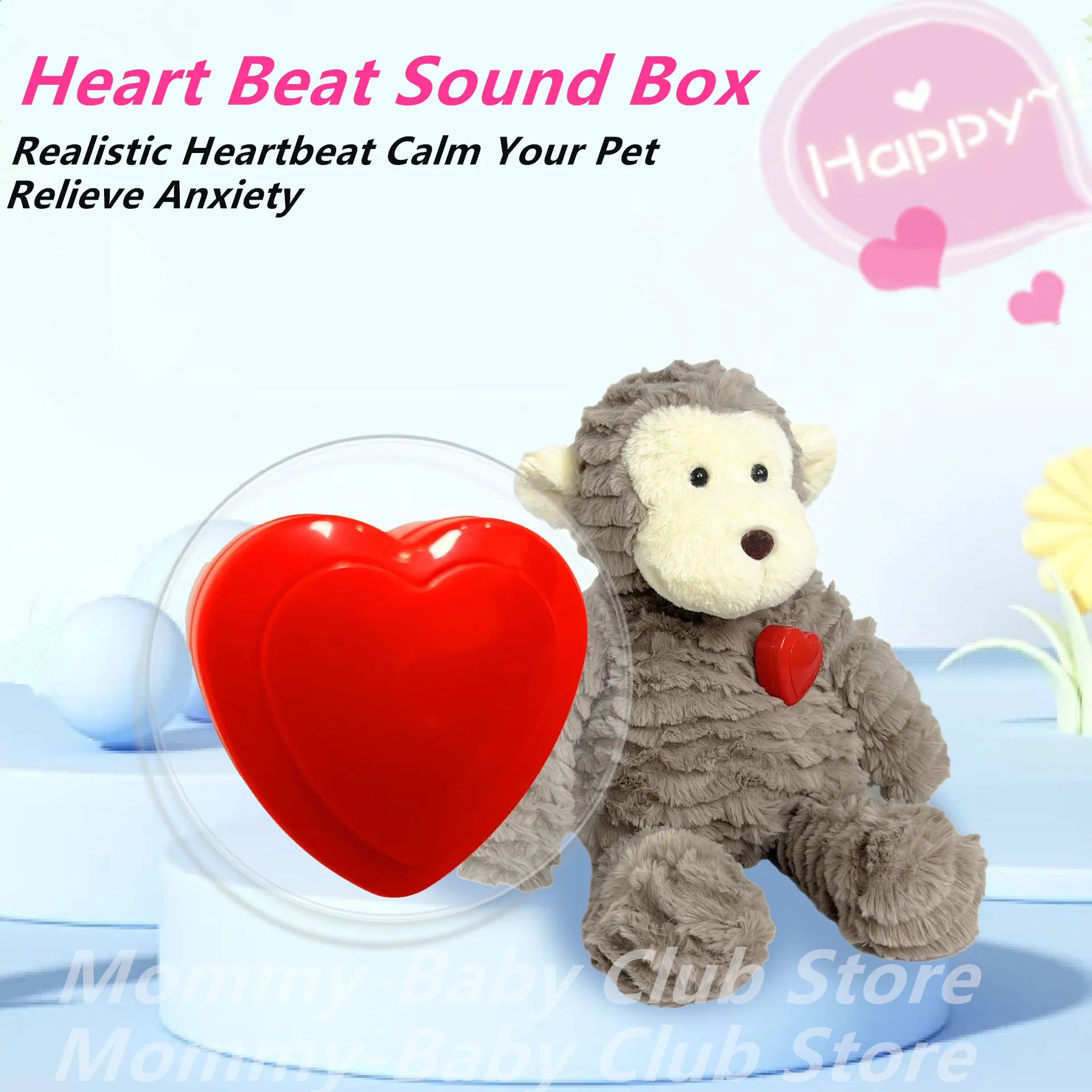Heartbeat Simulator For Plushies Heart Beat Box Pulsing Device Stuffed Doll Accessories Stress Relief Sleep Aids for Boy Pets
