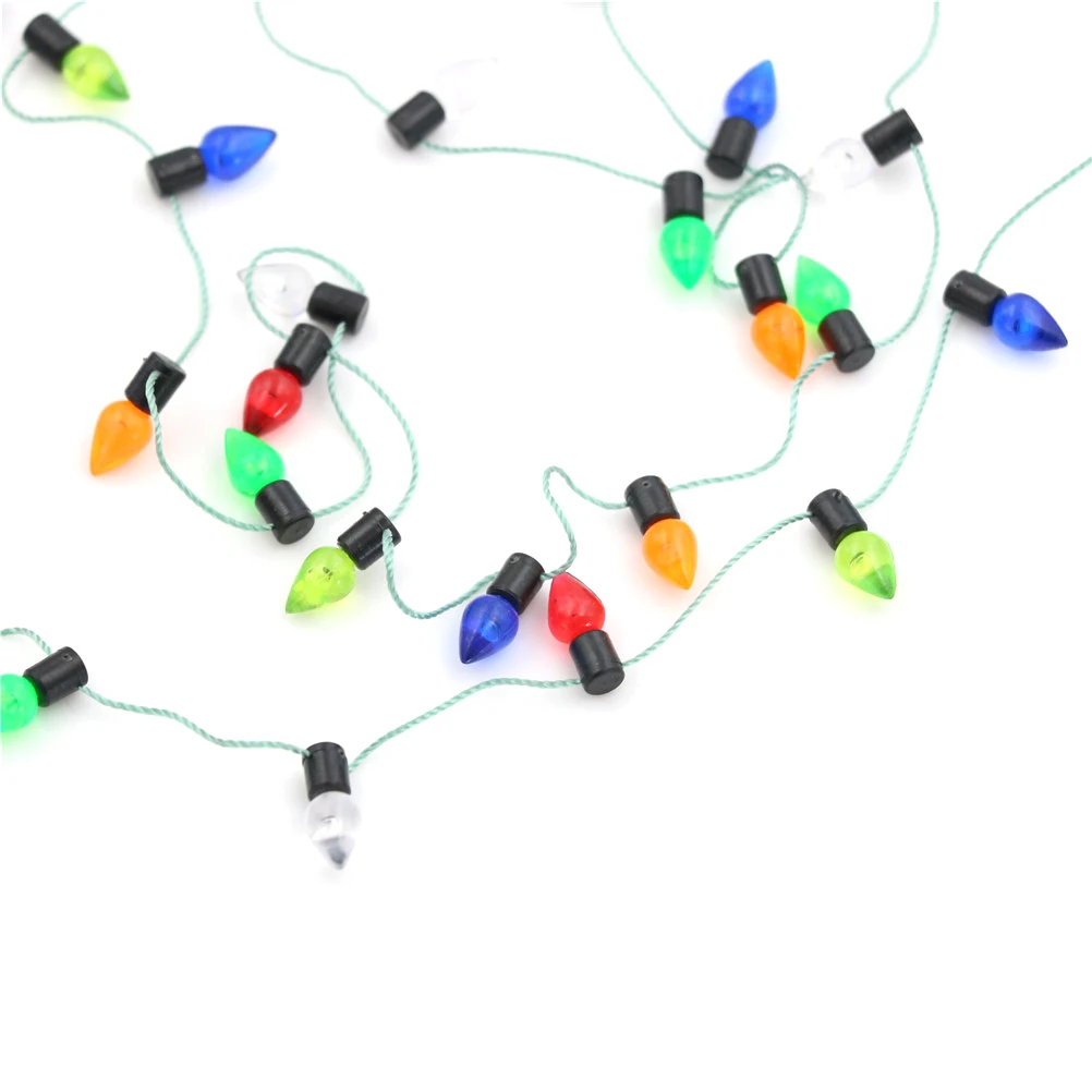 1m 1:12 Scale Dollhouse Miniature A String of multi-coloured Christmas Lights Fake Lights For Doll House Decor Small ornaments