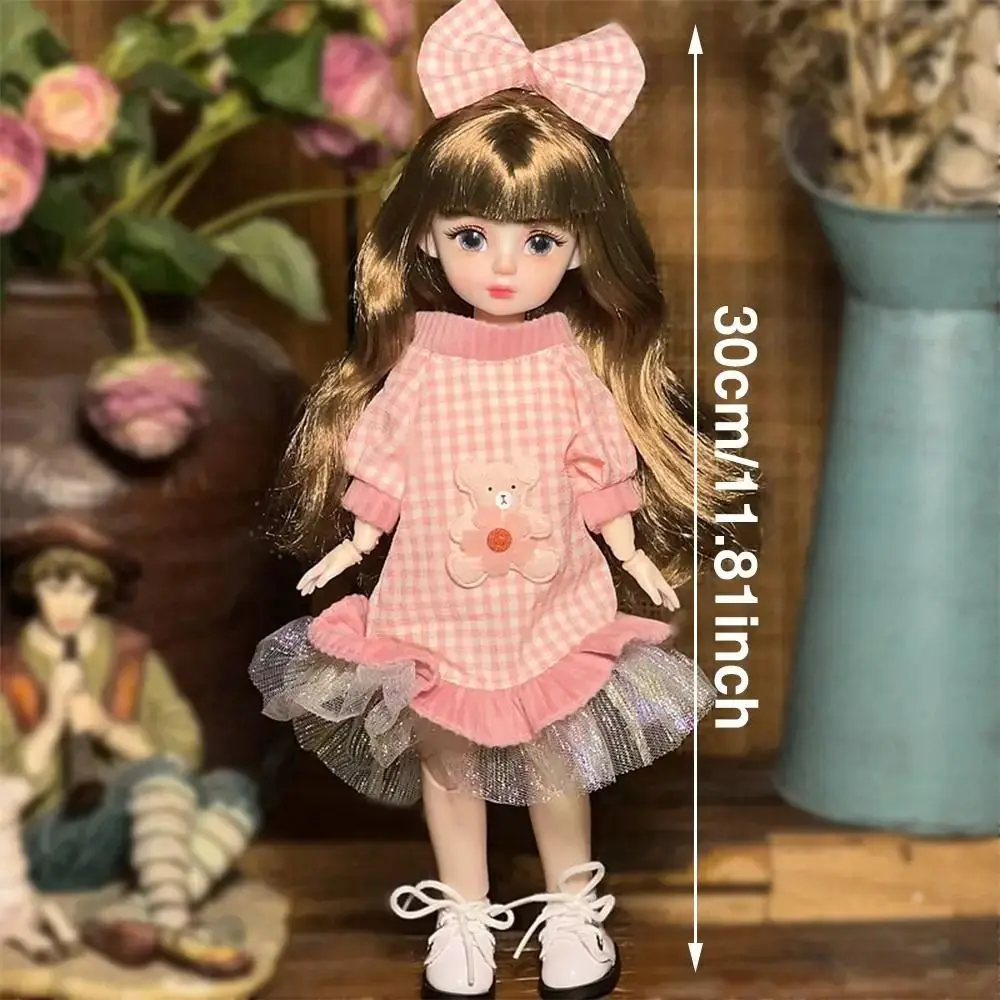 1 Set 1/6 SD 30cm Bjd Doll with Clothes Long Hair with Wig Make Up Princess Dress Up BJD Dolls Attractive Eyes Anime