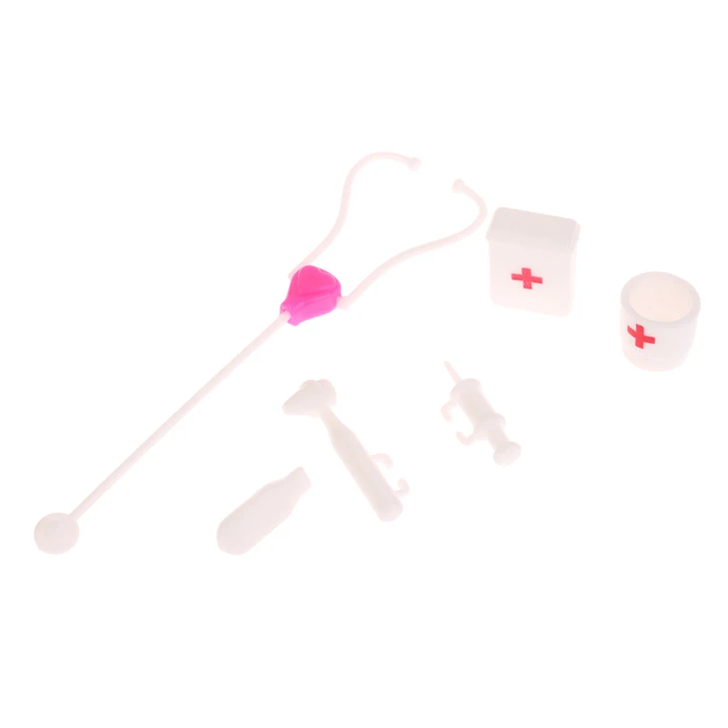 10Pcs/set Dollhouse Miniature Stethoscope Mini Syringe Medical Appliances Doctor Tool Model Hospital Scene Decoration Toys