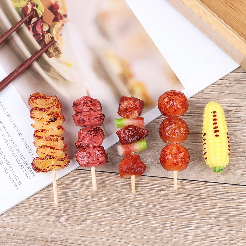 1Pcs Cute Mini Play Toy BBQ Simulation Food Miniature For Doll House Toy
