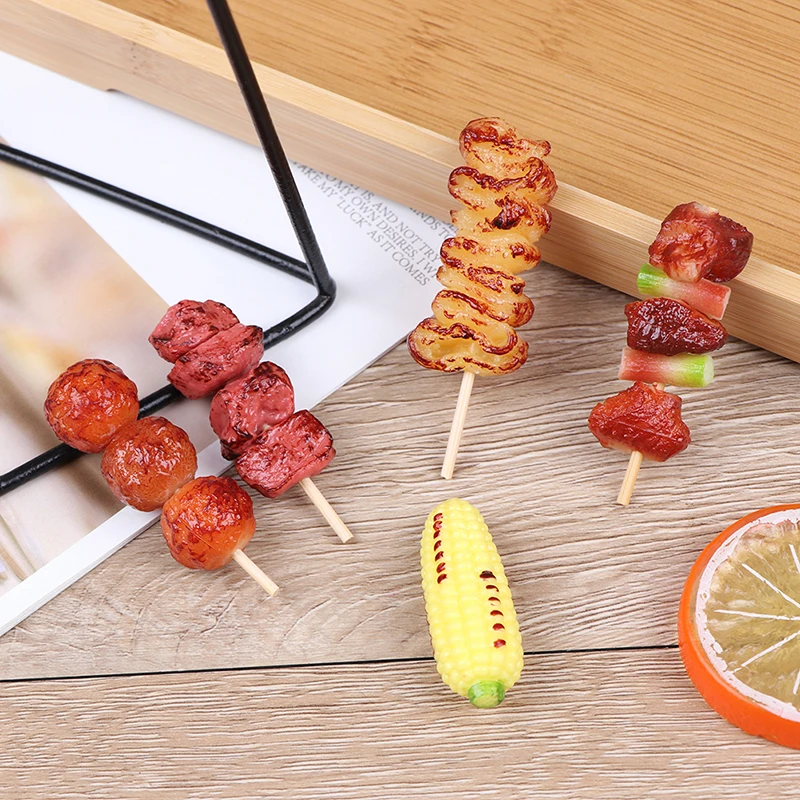1Pcs Cute Mini Play Toy BBQ Simulation Food Miniature For Doll House Toy