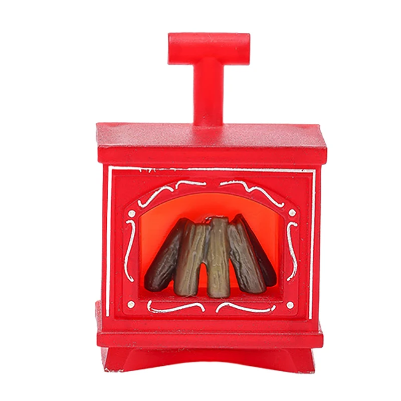 1PCS Dollhouse Miniature Fireplace Glowing Stove Model House Furniture Kitchen Living Scene Decor Toy
