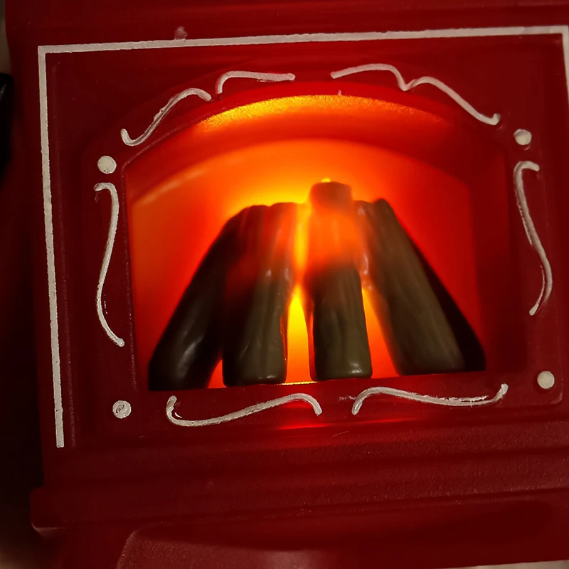 1PCS Dollhouse Miniature Fireplace Glowing Stove Model House Furniture Kitchen Living Scene Decor Toy