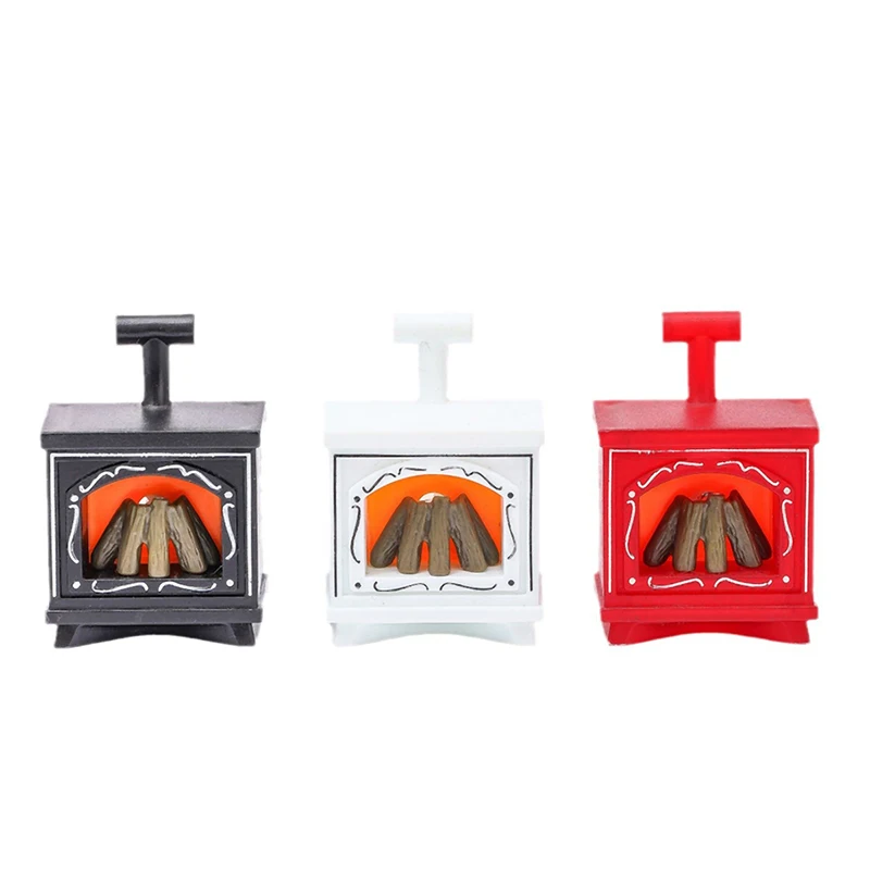 1PCS Dollhouse Miniature Fireplace Glowing Stove Model House Furniture Kitchen Living Scene Decor Toy