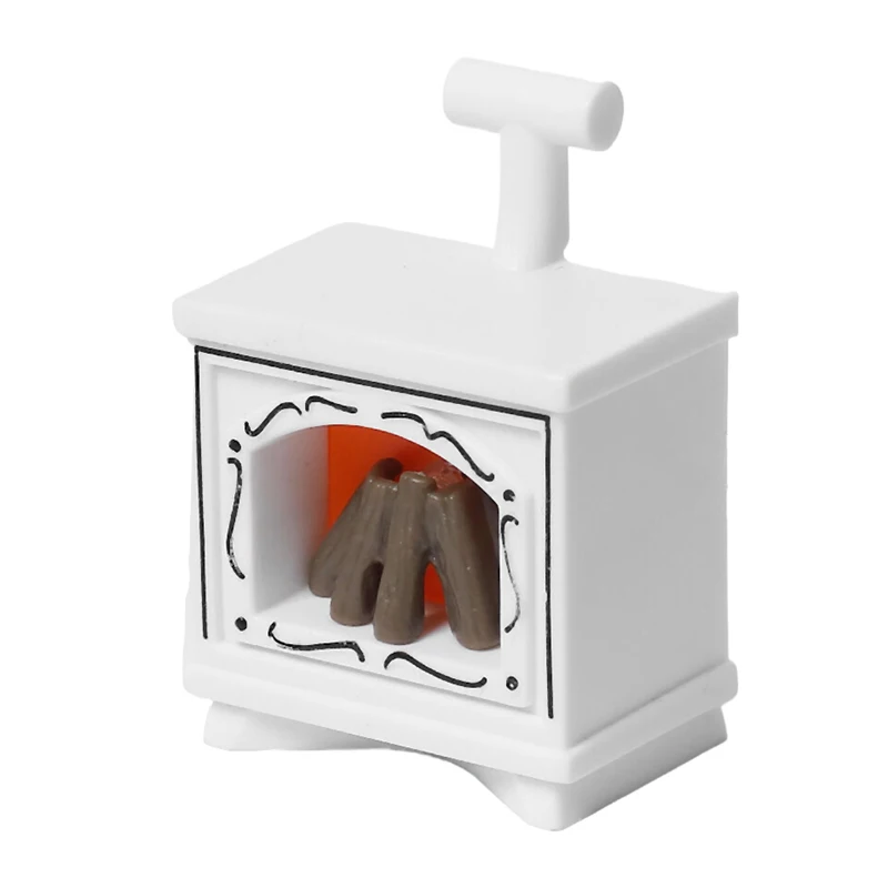 1PCS Dollhouse Miniature Fireplace Glowing Stove Model House Furniture Kitchen Living Scene Decor Toy