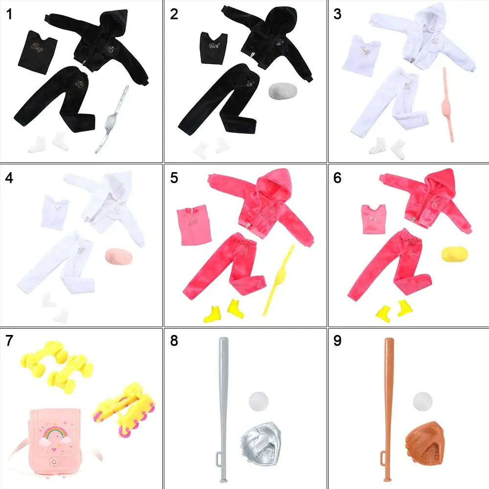 9 Styles Male/Female Doll Clothing High Quality 2024 Fashion Casual Wear Shoes Velvet Sportswear Caps 30CM Doll