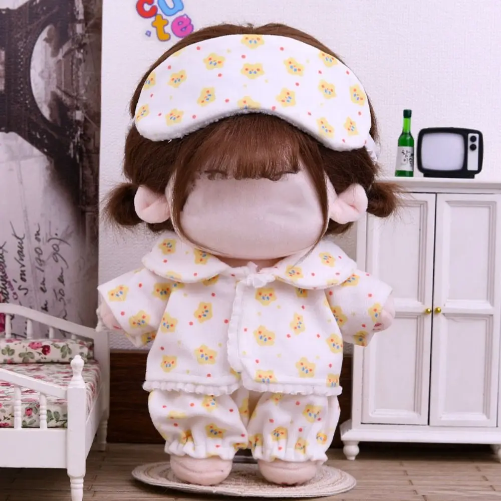 Shirt Shorts Doll Clothes Doll Accessories For 20cm Cotton Doll Pajamas Suit Photo Props Cartoon Mini Blouse Pants Set