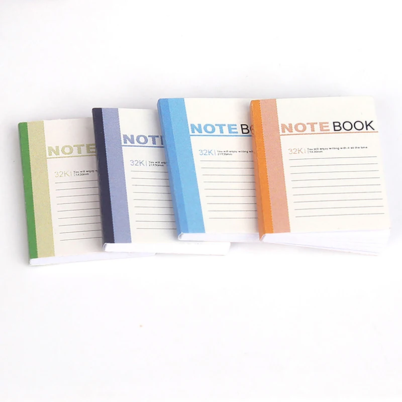 4Pcs 1/12 Dollhouse Mini Notebook Exercise Book Model Dollhouse Study Decoration Dolls House School Stationery Accessories