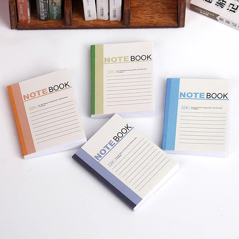 4Pcs 1/12 Dollhouse Mini Notebook Exercise Book Model Dollhouse Study Decoration Dolls House School Stationery Accessories