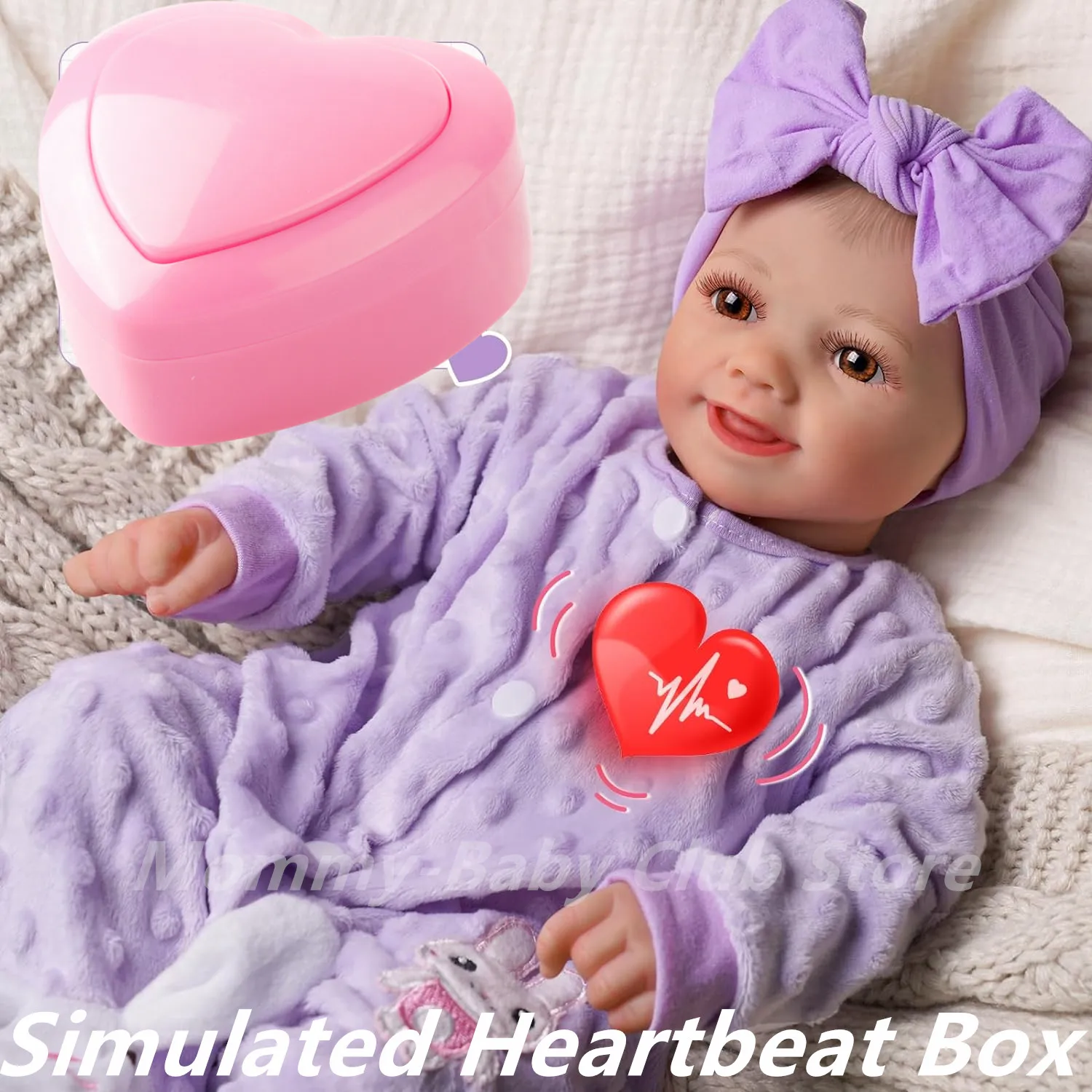 2Pcs/Lot DIY Accessories Simulated Heartbeat Box for Reborn Dolls Newborn Baby Toys with Lifelike Heartbeat Accompany Kids Gift