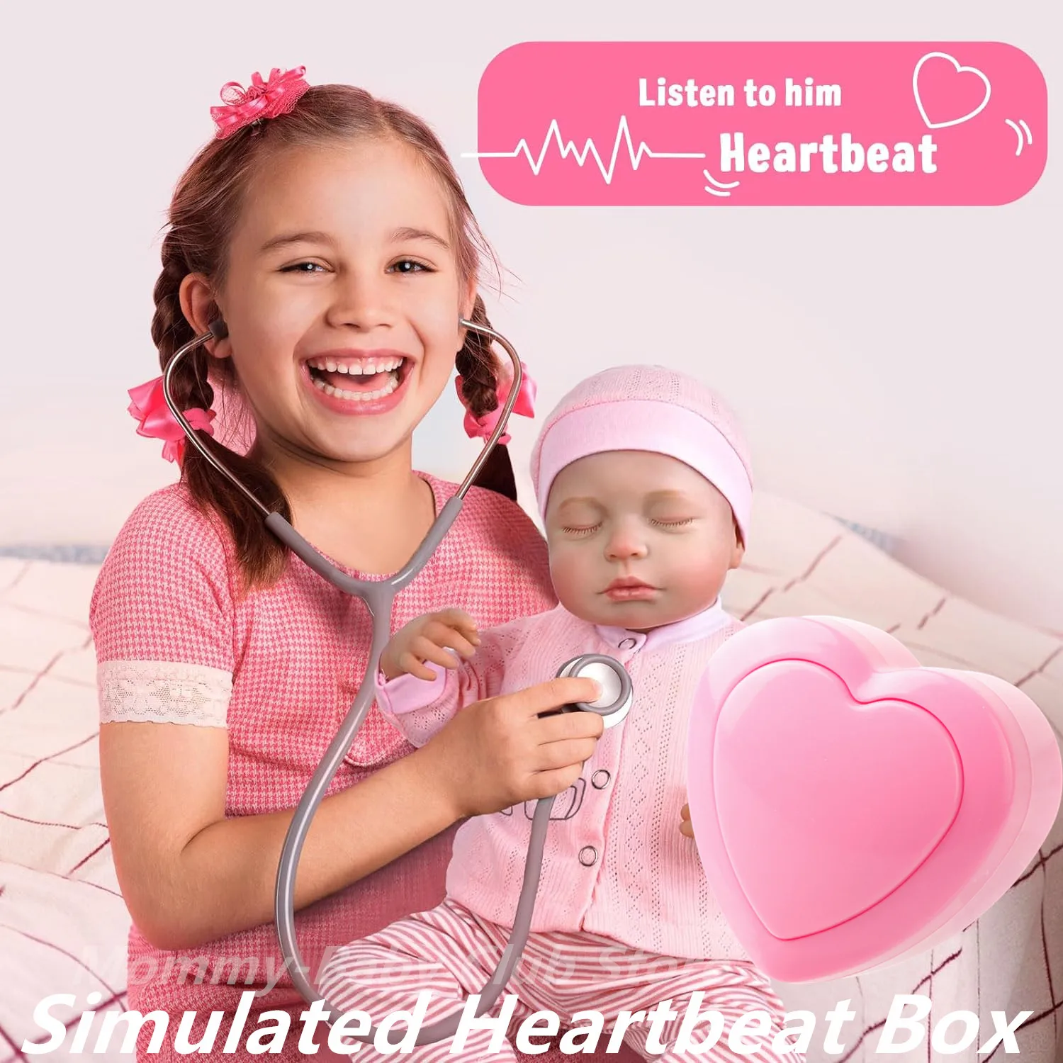 2Pcs/Lot DIY Accessories Simulated Heartbeat Box for Reborn Dolls Newborn Baby Toys with Lifelike Heartbeat Accompany Kids Gift