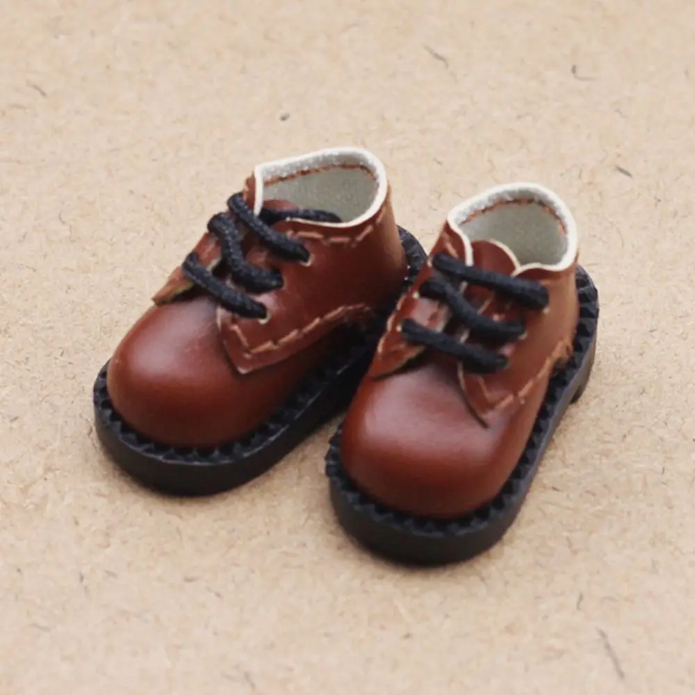 Multiple Colour 1 Pair Ob11 DOD 1/12 Bjd Doll Shoes All-Match Cute Molly Doll PU Leather Shoes PU Leather Delicate