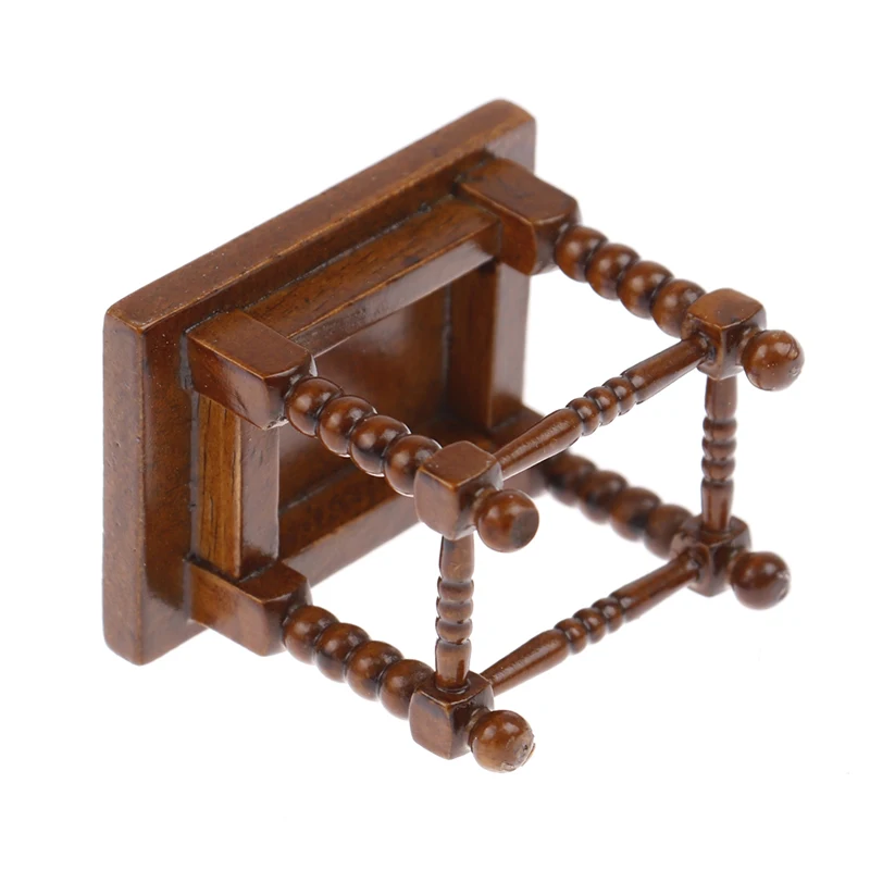 1:12 Dollhouse Miniature Wooden Brown Coffee Table Bedside Stool Doll Furniture Decor Toy