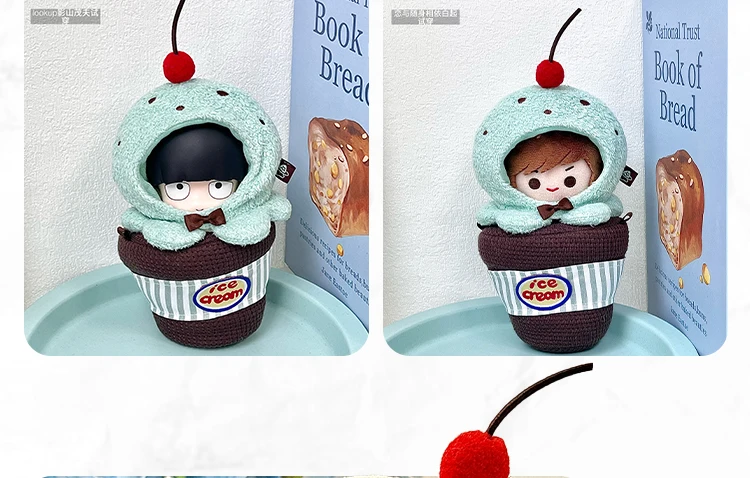 10cm Doll Clothes Toy Summer Dessert House Series Nuno Plush Versatile Single Item Set Accessories Head Cover Prop Cute Plush