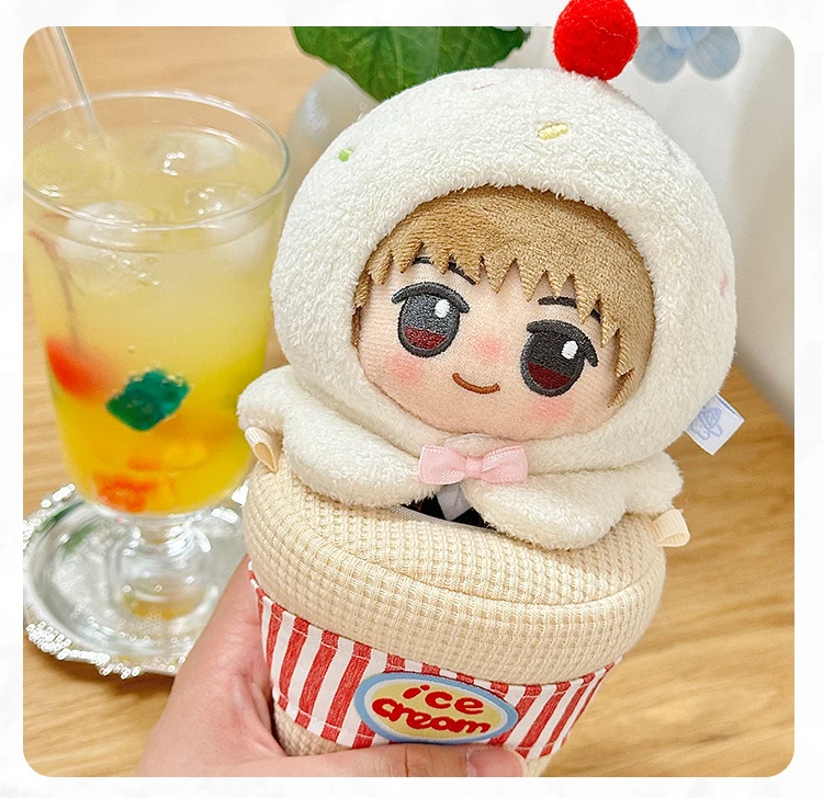 10cm Doll Clothes Toy Summer Dessert House Series Nuno Plush Versatile Single Item Set Accessories Head Cover Prop Cute Plush