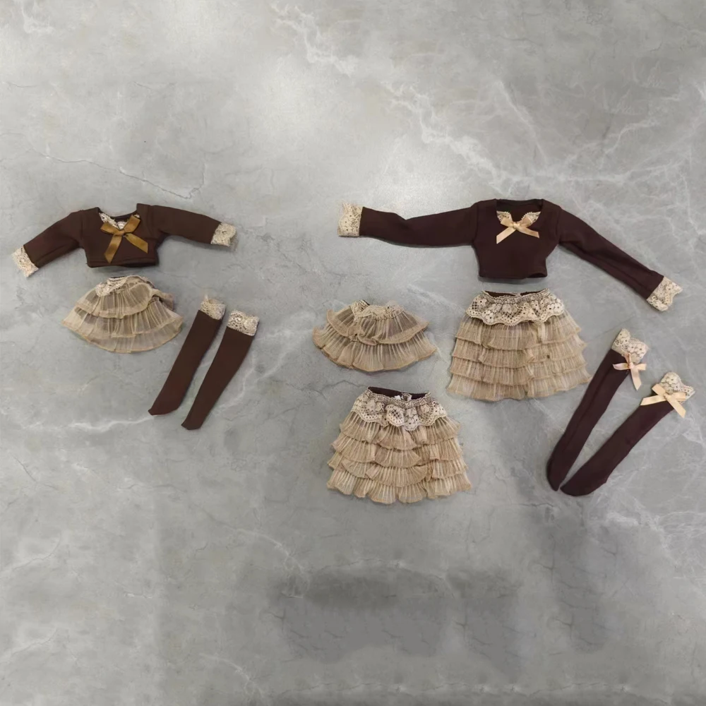 1/3 1/4 1/6 Doll's Clothes Suit for 60/45/30cm Bjd Doll Knitted Top Yarn Skirt Diy Girl Toy Dress Up Play House Doll Accessories