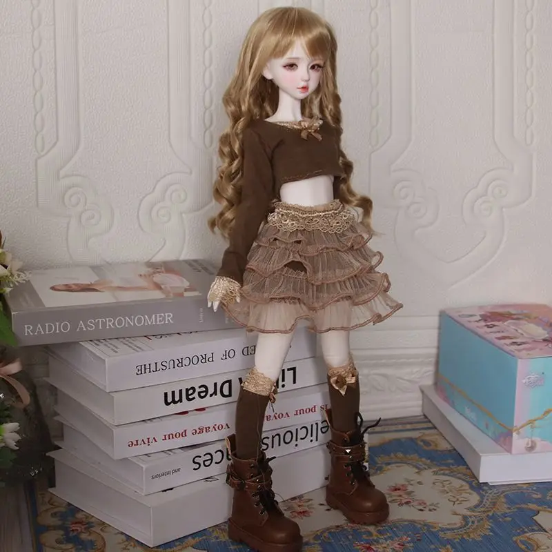1/3 1/4 1/6 Doll's Clothes Suit for 60/45/30cm Bjd Doll Knitted Top Yarn Skirt Diy Girl Toy Dress Up Play House Doll Accessories