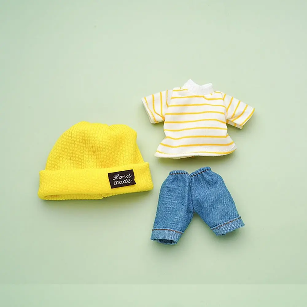 16~17cm Doll T-shirt Clothes High-end Dress Up Can Dress Up Doll Clothes Jeans Pants Suit Doll Knitted Hats DIY Dolls Toys