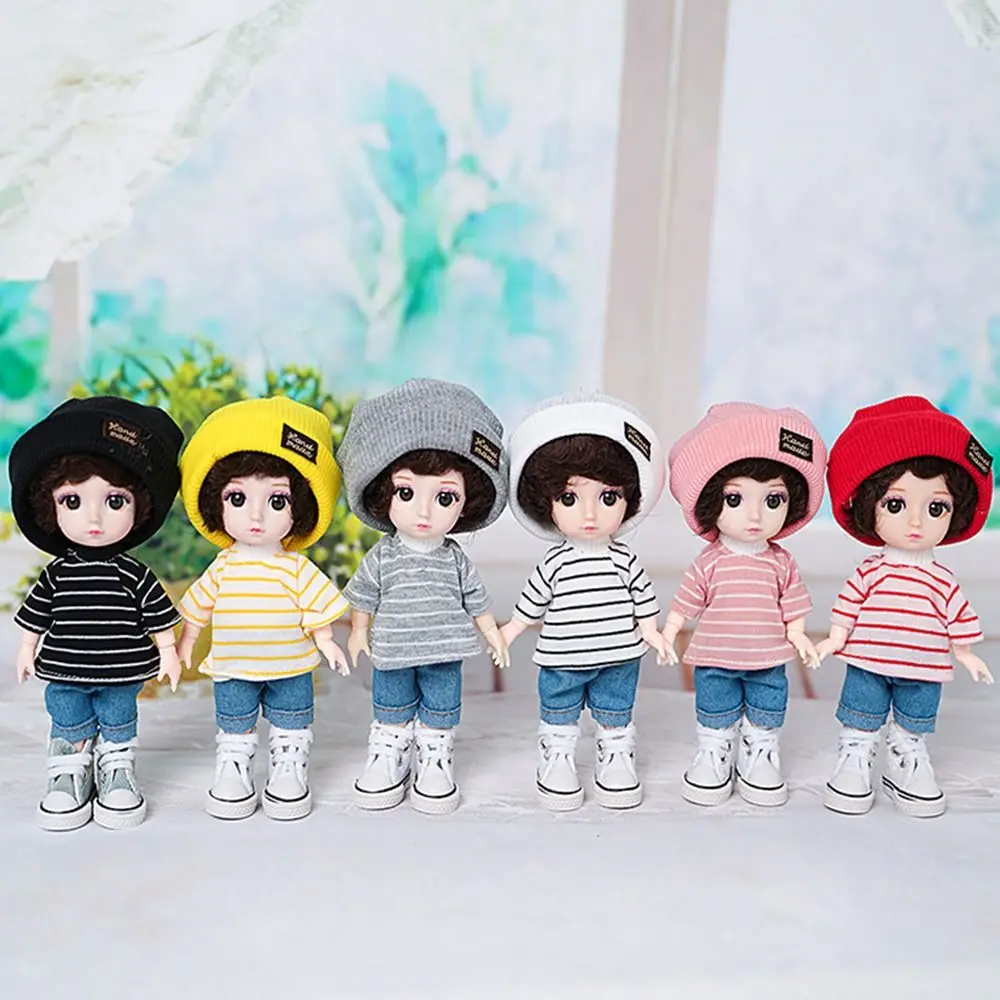 16~17cm Doll T-shirt Clothes High-end Dress Up Can Dress Up Doll Clothes Jeans Pants Suit Doll Knitted Hats DIY Dolls Toys