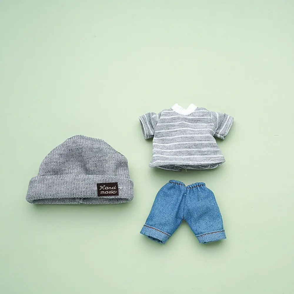 16~17cm Doll T-shirt Clothes High-end Dress Up Can Dress Up Doll Clothes Jeans Pants Suit Doll Knitted Hats DIY Dolls Toys