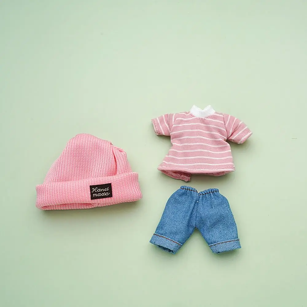 16~17cm Doll T-shirt Clothes High-end Dress Up Can Dress Up Doll Clothes Jeans Pants Suit Doll Knitted Hats DIY Dolls Toys