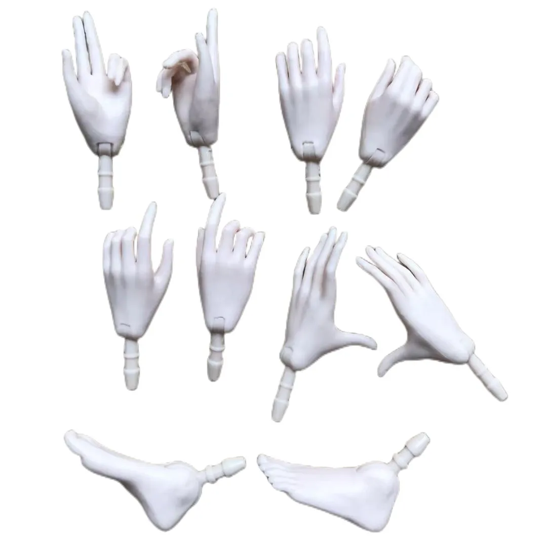 MENGF Doll Hands Feet 1/6 Doll Parts Beige Latin Dark Brown Doll Accessories DIY Dressing Doll Decors Hands Legs Feet