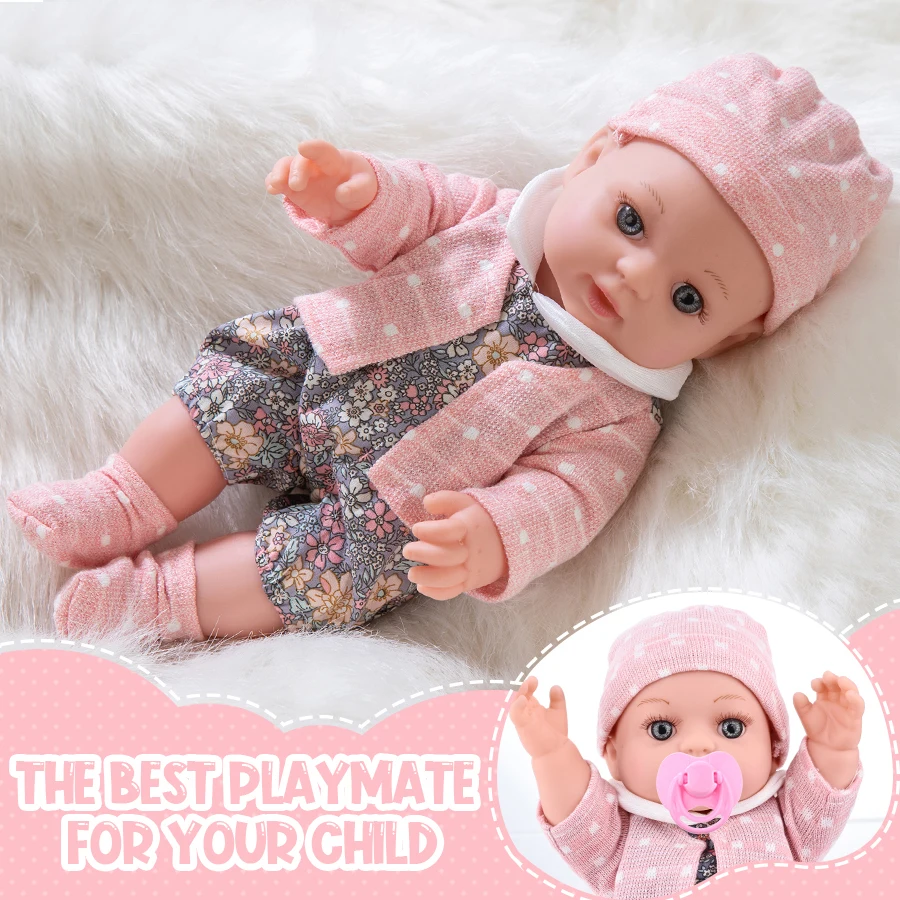 12inch 30cm Reborn Doll with Clothes Baby Doll Can Be Washed Soft Appease Education Newborn Baby Doll Children's Toys Gift