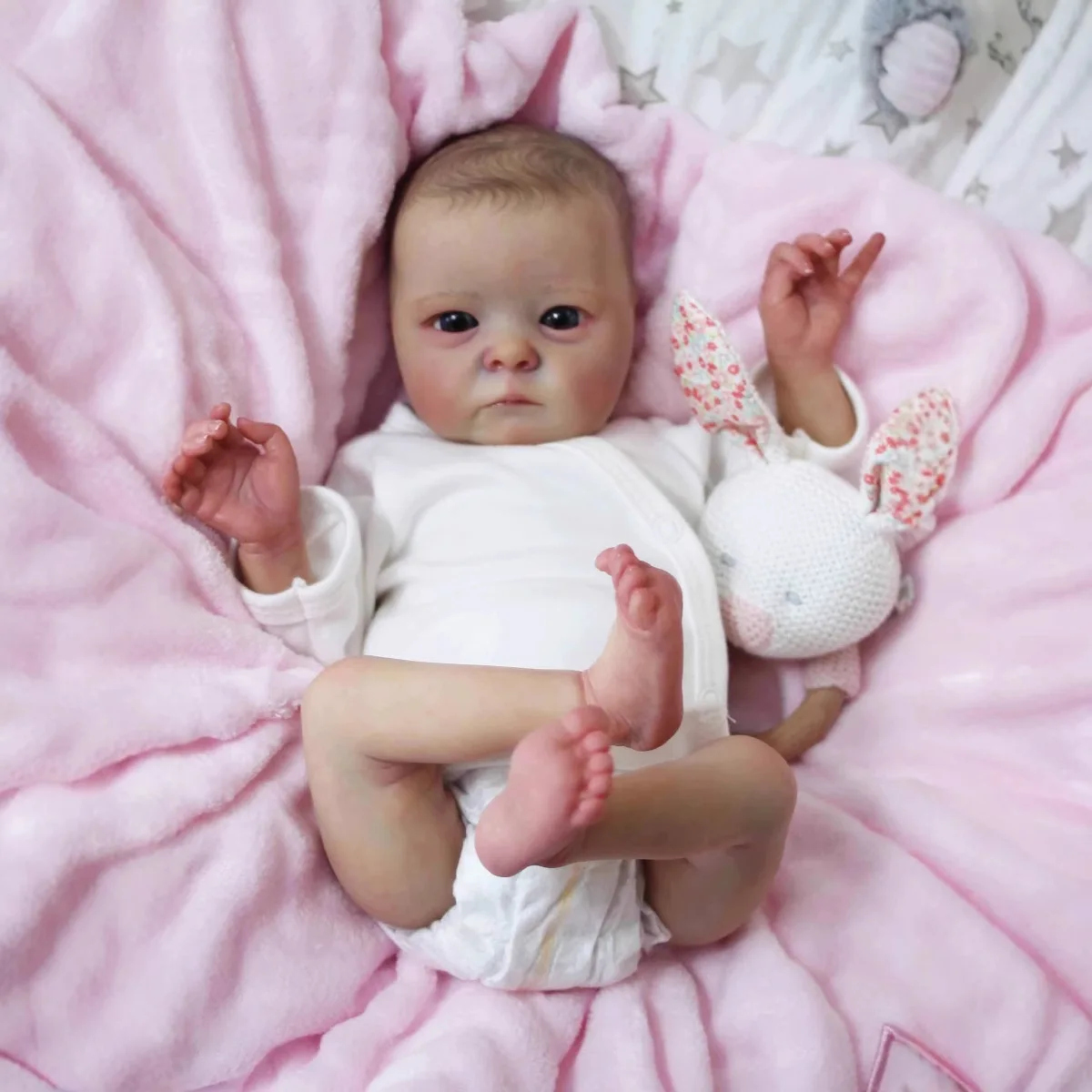 Tink 40cm Handmade Silicone Reborn Baby Girl Realistic Painted Hair Doll Educational Purposes Kid Toy Birthday Christmas Gift
