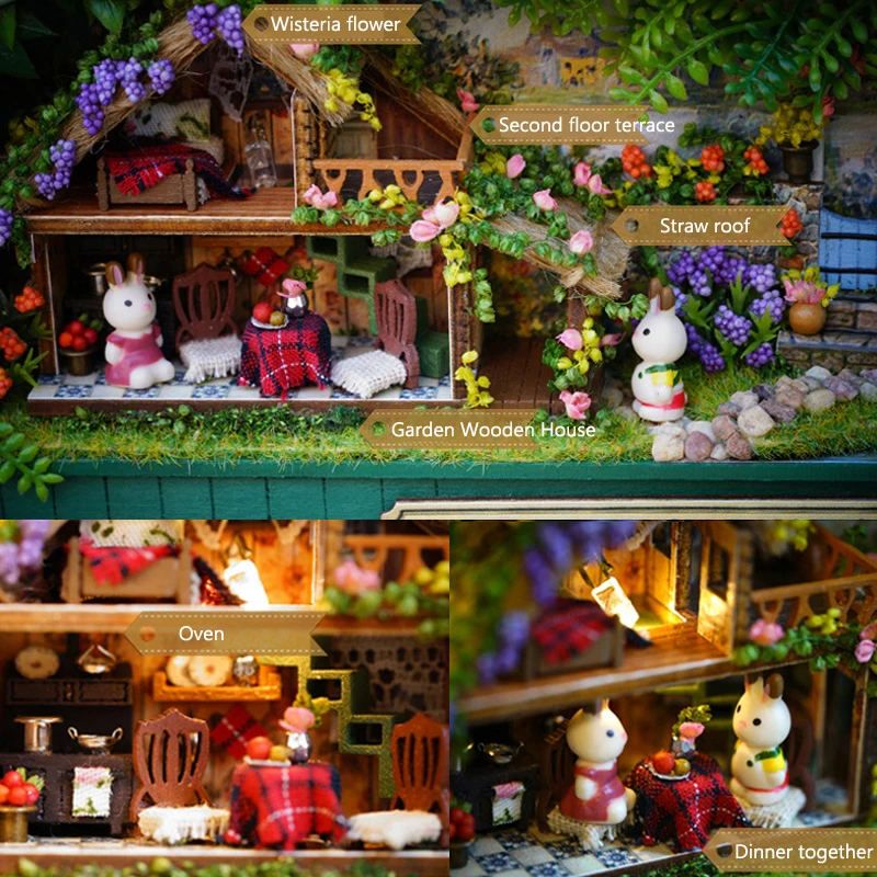 Box Theater Mini Doll House Desk Decorations Miniature DIY Dollhouse Kits Furniture Case Toys For Xmas Birthday Gifts