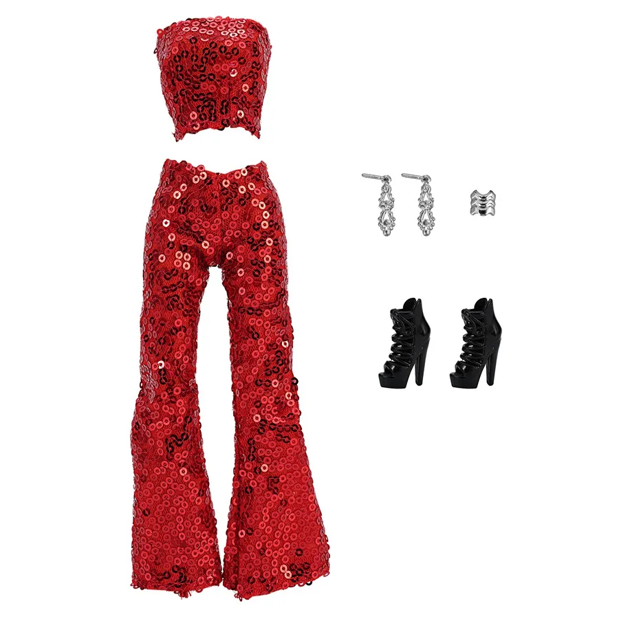 11.8inch Girl's Doll Clothes+Shoes Sequin Fashion Evening Skirts For 30cm Toy Suits&Doll Accessories Parcel Beautiful Girl Toyss