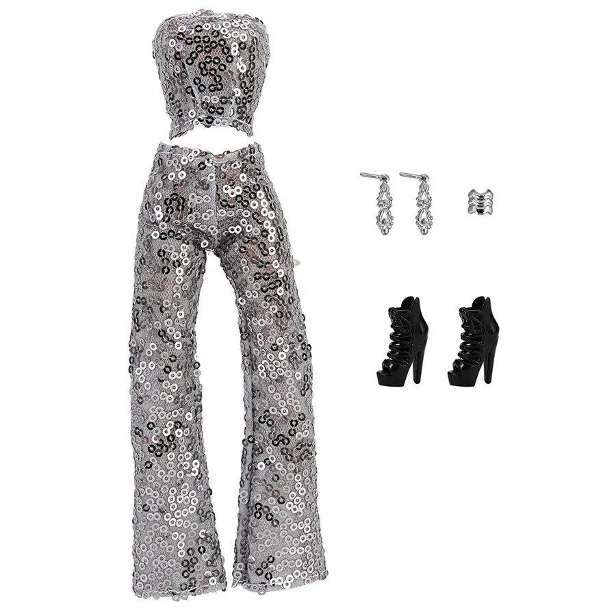 11.8inch Girl's Doll Clothes+Shoes Sequin Fashion Evening Skirts For 30cm Toy Suits&Doll Accessories Parcel Beautiful Girl Toyss