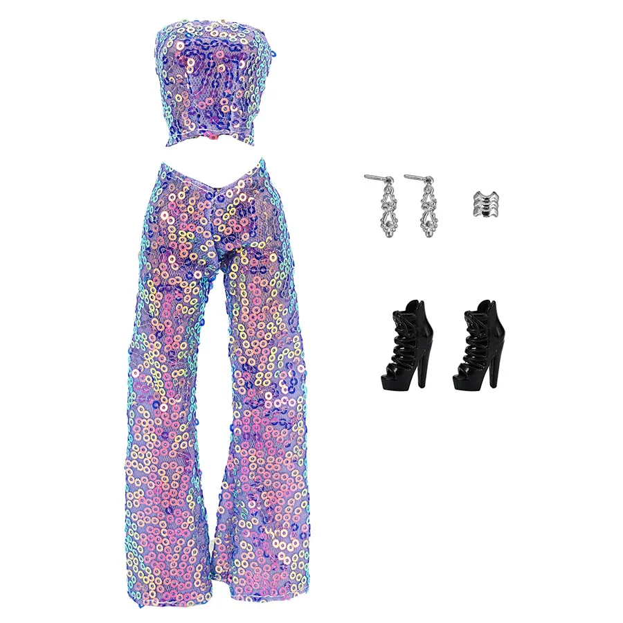 11.8inch Girl's Doll Clothes+Shoes Sequin Fashion Evening Skirts For 30cm Toy Suits&Doll Accessories Parcel Beautiful Girl Toyss
