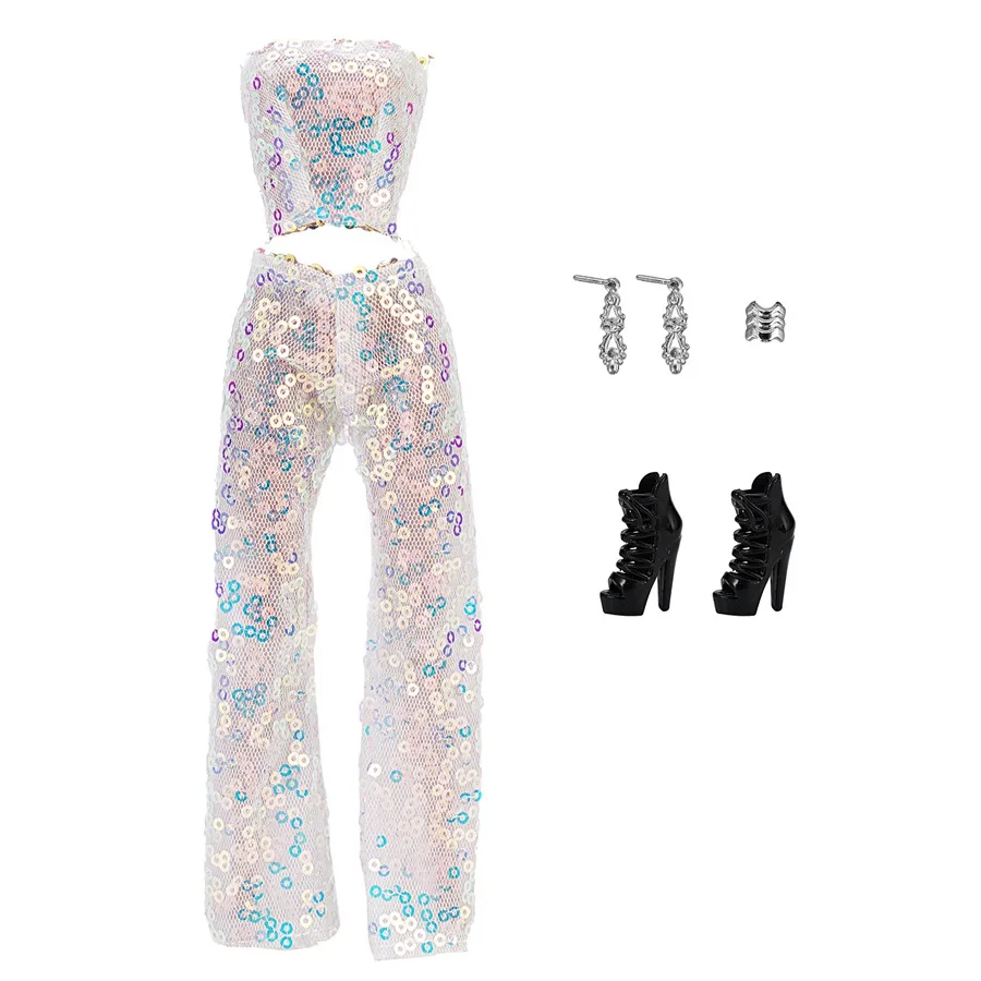 11.8inch Girl's Doll Clothes+Shoes Sequin Fashion Evening Skirts For 30cm Toy Suits&Doll Accessories Parcel Beautiful Girl Toyss