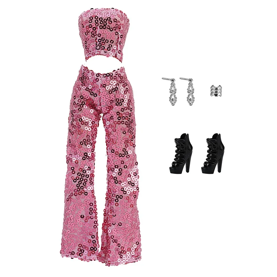11.8inch Girl's Doll Clothes+Shoes Sequin Fashion Evening Skirts For 30cm Toy Suits&Doll Accessories Parcel Beautiful Girl Toyss