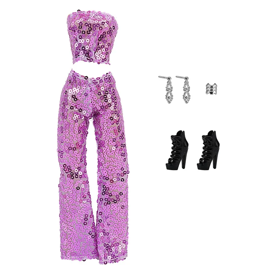 11.8inch Girl's Doll Clothes+Shoes Sequin Fashion Evening Skirts For 30cm Toy Suits&Doll Accessories Parcel Beautiful Girl Toyss