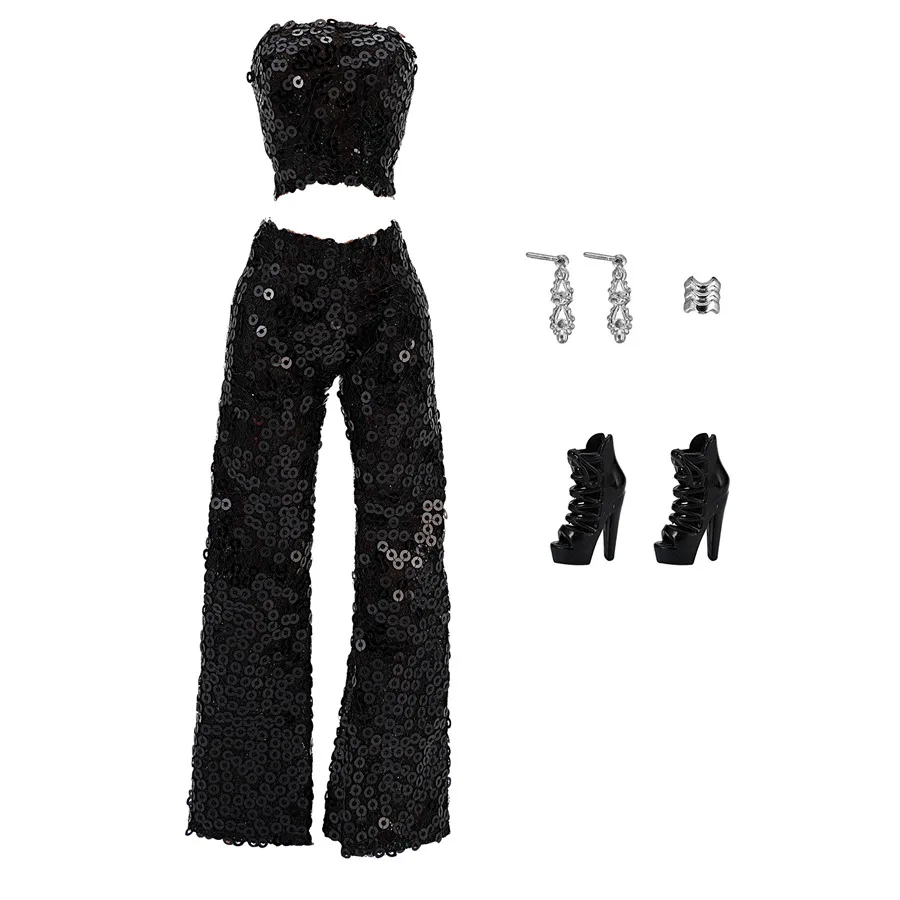 11.8inch Girl's Doll Clothes+Shoes Sequin Fashion Evening Skirts For 30cm Toy Suits&Doll Accessories Parcel Beautiful Girl Toyss